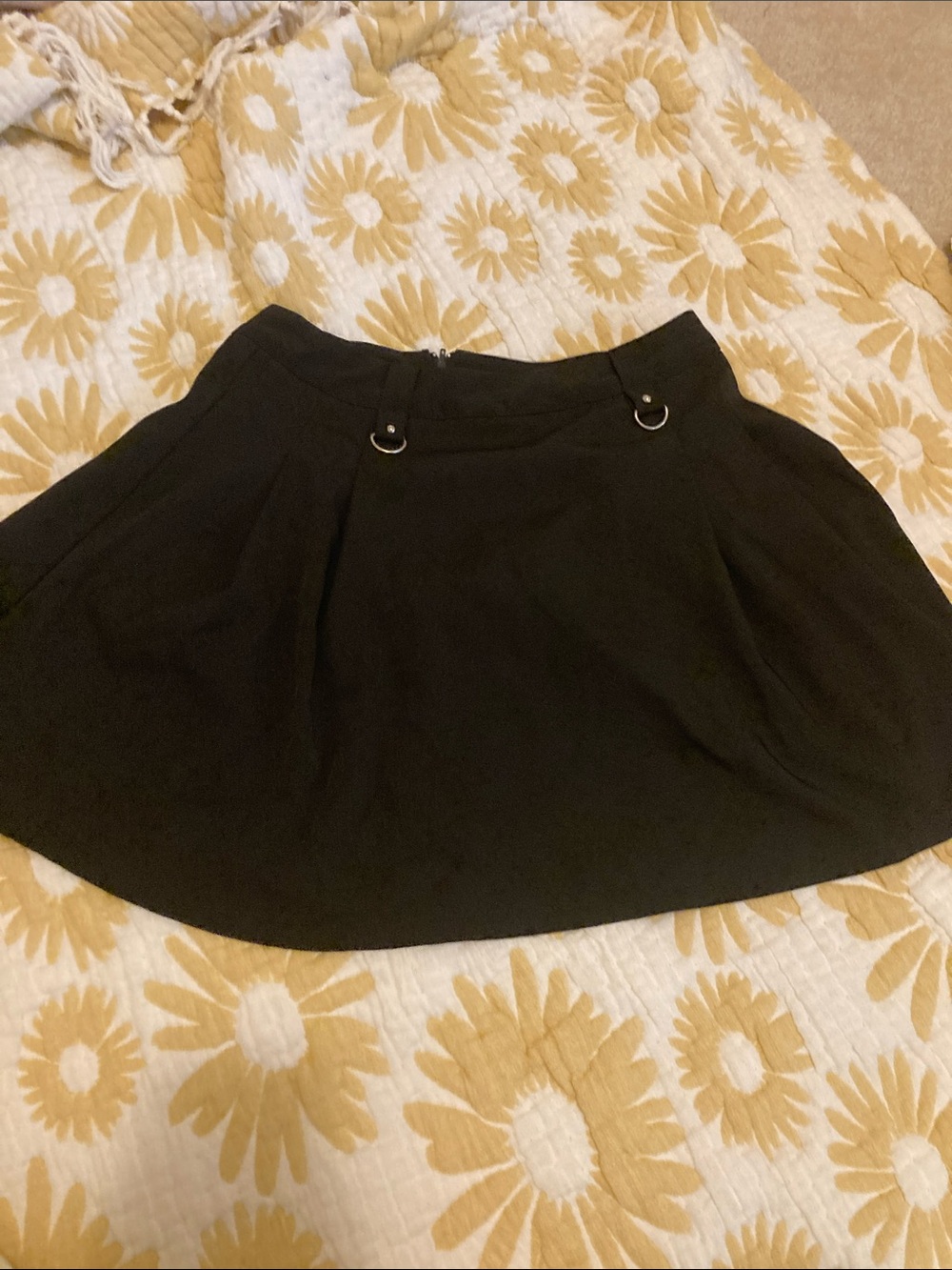 Hot Topic Black Circle Skater Skirt with D-Ring Detail